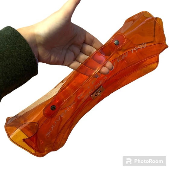 Authentic Vintage Hermes’ Orange Vinyl Kelly 1998 Japan Exhibition Tote Bag - Picture 6 of 16